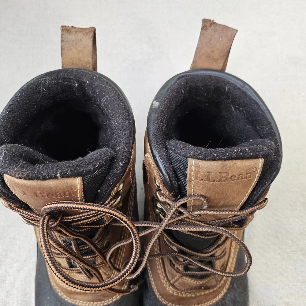 LL Bean Storm Chaser Boots Mens 10 Brown Waterproof Leather Duck Winter 0WR96 04